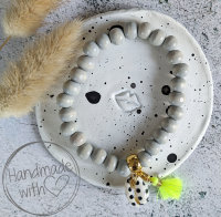 Holzperlen Armband LULU hellgrau
