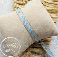 Schmuckband GOOD VIBES Ice Blue-Gold