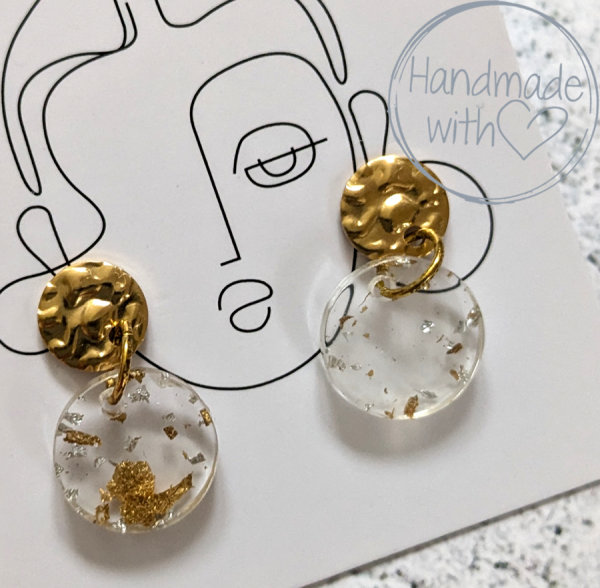 Ohrstecker HELLO GORGEOUS clear goldfarben