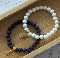 Acryl Perlenarmband GOLDEN STAR midnight blue