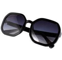 Damen Oversize Sonnenbrille schwarz silber