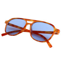 Doppelsteg Sonnenbrille orange blau