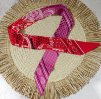 Bandana Schal mit Sternen rot-pink