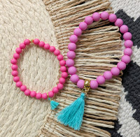 Kinder Acryl Perlen Armband IBIZA pink