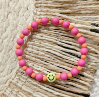 Kinder Acryl Perlen Armband MARRAKESCH pink orange