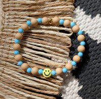 Kinder Acryl Perlen Armband MARRAKESCH beige blau