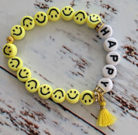 Kinder Armband HAPPY gelb